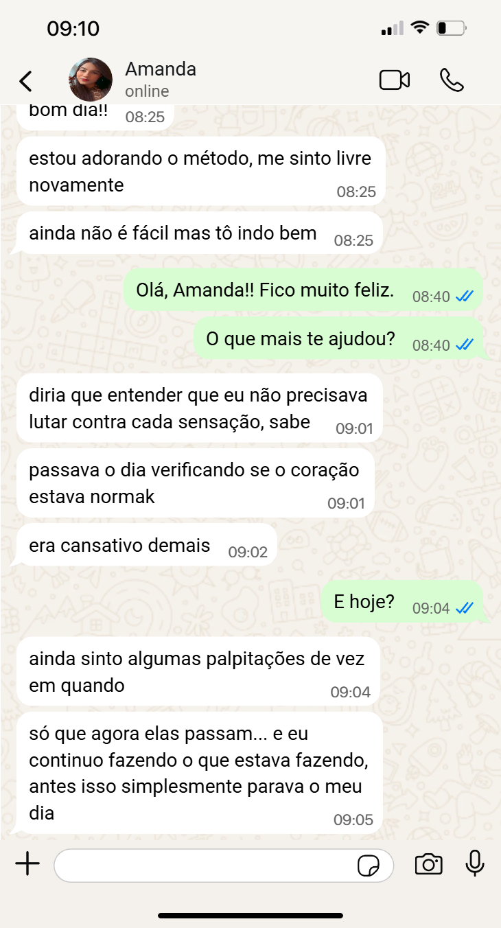 Print de conversa de WhatsApp com Amanda